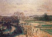 Camille Pissarro The Tuileries Gardens in Rain oil painting